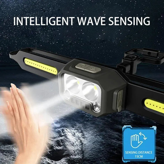 2023 New Strong Light 1000 Lumens COB 270 Wide Beam Silicone Lightweight Sport Headlamp for Running Hiking Camping Cycling