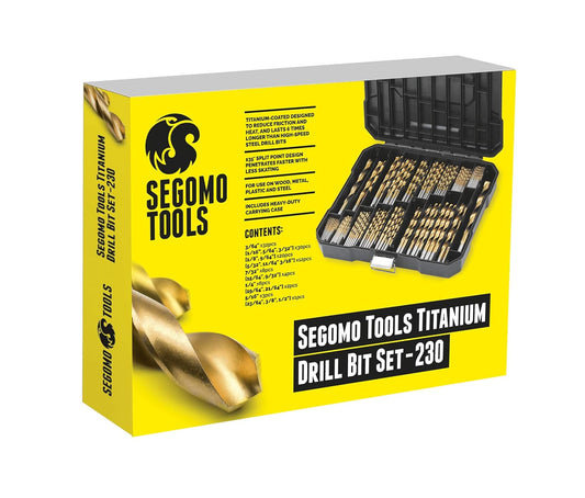 230 Piece 135 Degree High Speed Drill Bits | Drill Bit Set | Titanium Drill Bit Set | Drill Bit Kit | Set HSS Titanium Coated Drill Bit - DB230