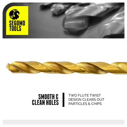 230 Piece 135 Degree High Speed Drill Bits | Drill Bit Set | Titanium Drill Bit Set | Drill Bit Kit | Set HSS Titanium Coated Drill Bit - DB230