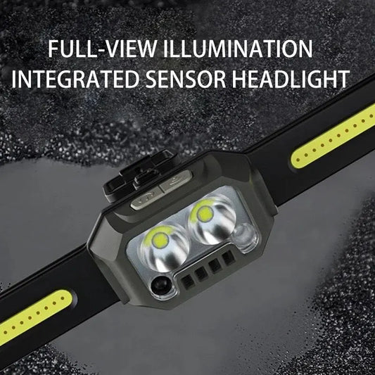 2023 New Strong Light 1000 Lumens COB 270 Wide Beam Silicone Lightweight Sport Headlamp for Running Hiking Camping Cycling