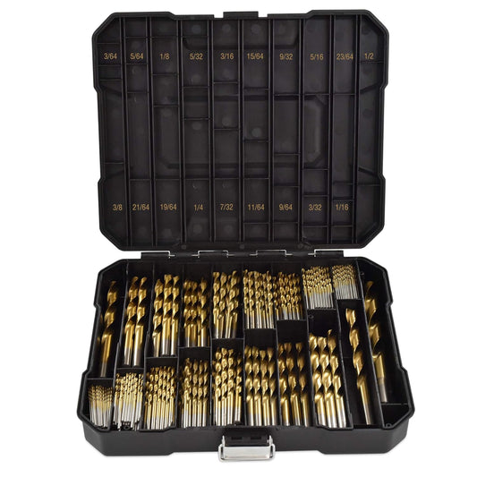 230 Piece 135 Degree High Speed Drill Bits | Drill Bit Set | Titanium Drill Bit Set | Drill Bit Kit | Set HSS Titanium Coated Drill Bit - DB230