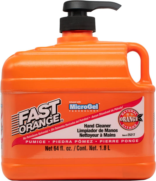 Permatex Heavy Duty Hand Cleaner, Natural Citrus Scent, Waterless Cleaner for Mechanics, Strong Grease Fighter, 1/2 Gallon, Orange, 64 Fl Oz (Pack of 1)