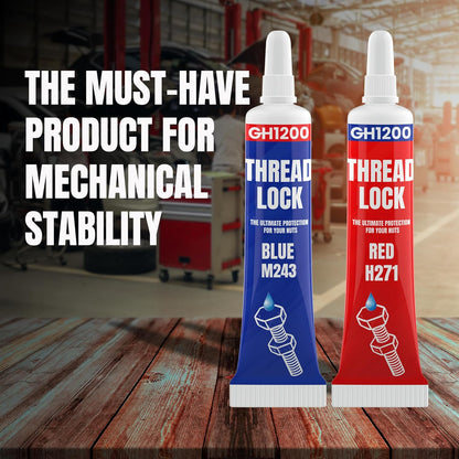 -6Gx2 Pack Thread Lock Medium and Strong Strength for Nuts, Bolts, and Metals, Threadlocker Lock Tight & Seal Fasteners with Stable and Consistent Performance