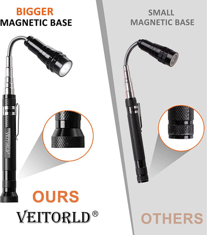 Extendable Magnetic Flashlight and Telescoping Magnet Pickup Tool